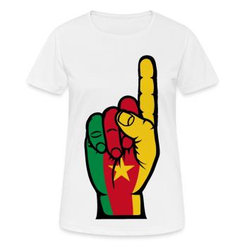 Drapeau du Cameroun numéro 1 - T-shirt respirant Femme - blanc - Devant - AI Model Female 172 dark (172cm)