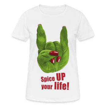 Spice UP your life - Basil - Rock 'n' Roll - Women's Breathable T-Shirt - white - Front - AI Model Female 172 dark (172cm)
