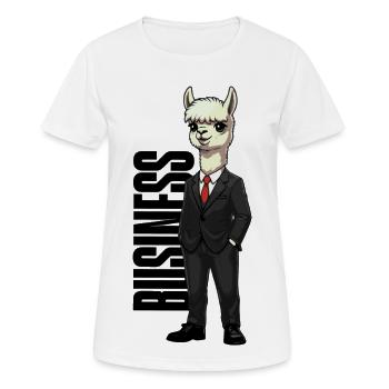 Business Alpaka - Frauen T-Shirt atmungsaktiv - Weiß - Vorne - AI Model Female 172 dark (172cm)