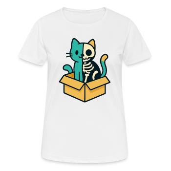 Le chat de Schrödinger - Conception physique - T-shirt respirant Femme - blanc - Devant - AI Model Female 172 dark (172cm)