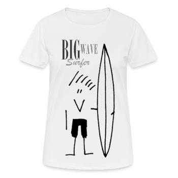 Big-Wave-Surfer - Frauen T-Shirt atmungsaktiv - Weiß - Vorne - AI Model Female 172 dark (172cm)