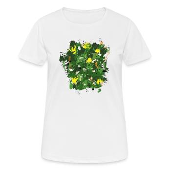 Design Grunge de feuillage nature abstrait - T-shirt respirant Femme - blanc - Devant - AI Model Female 172 dark (172cm)