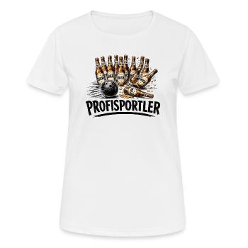 ProfiSportler Bier Bowling - Frauen T-Shirt atmungsaktiv - Weiß - Vorne - AI Model Female 172 dark (172cm)