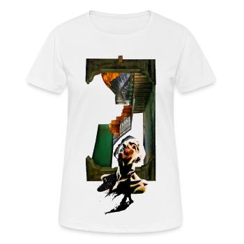 Collage surréaliste - Trop réfléchir - T-shirt respirant Femme - blanc - Devant - AI Model Female 172 dark (172cm)