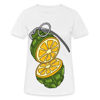 Die Granate ist eine Orange. - Frauen T-Shirt atmungsaktiv - Weiß - Vorne - AI Model Female 172 dark (172cm)