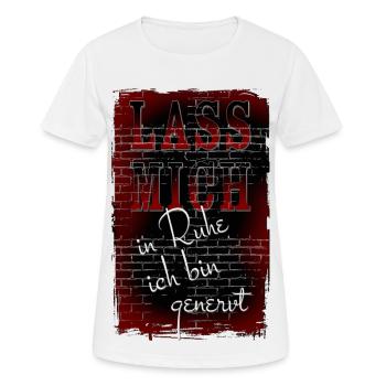 LAISSEZ-MOI tranquille Je suis ennuyé - sur le mur - T-shirt respirant Femme - blanc - Devant - AI Model Female 172 dark (172cm)