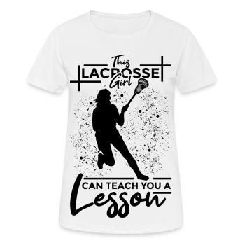 Lacrosse Player - Women's Breathable T-Shirt - white - Front - AI Model Female 172 dark (172cm)