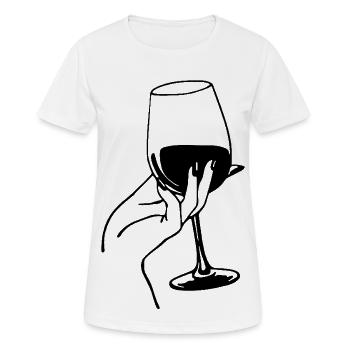 Red wine lover - Women's Breathable T-Shirt - white - Front - AI Model Female 172 dark (172cm)