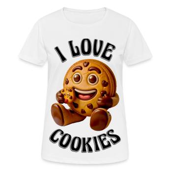 J’ADORE LES COOKIES - T-shirt respirant Femme - blanc - Devant - AI Model Female 172 dark (172cm)