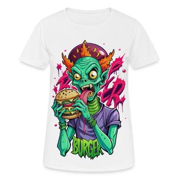 Burger Alien - Frauen T-Shirt atmungsaktiv - Weiß - Vorne - AI Model Female 172 dark (172cm)