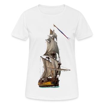 Segelschiff - Frauen T-Shirt atmungsaktiv - Weiß - Vorne - AI Model Female 172 dark (172cm)