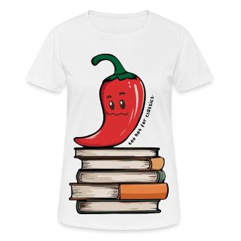 Hot Reads | Funny Chili BookTok Design - Frauen T-Shirt atmungsaktiv - Weiß - Vorne - AI Model Female 172 dark (172cm)