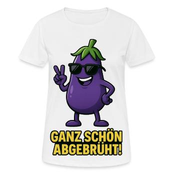 Pretty Hardened - Caricature d’aubergine - T-shirt respirant Femme - blanc - Devant - AI Model Female 172 dark (172cm)