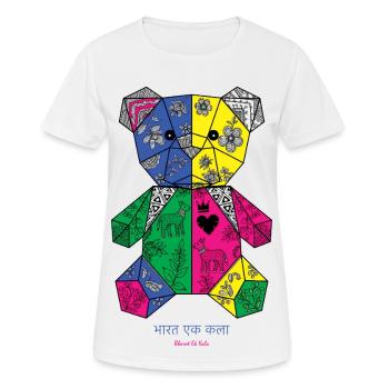 Geometric Floral Teddy Mosaic - Women's Breathable T-Shirt - white - Front - AI Model Female 172 dark (172cm)