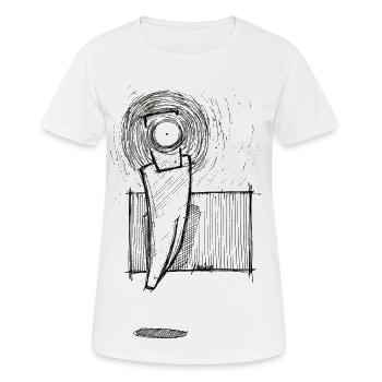 Projection oculaire lévitante - T-shirt respirant Femme - blanc - Devant - AI Model Female 172 dark (172cm)