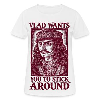 Vlad veut te garder - T-shirt respirant Femme - blanc - Devant - AI Model Female 172 dark (172cm)