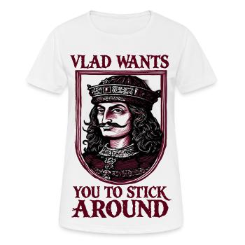 Vlad Dracula Königsportrait - Frauen T-Shirt atmungsaktiv - Weiß - Vorne - AI Model Female 172 dark (172cm)