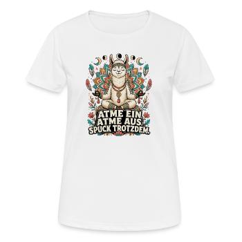 Lama Meditation - Frauen T-Shirt atmungsaktiv - Weiß - Vorne - AI Model Female 172 dark (172cm)