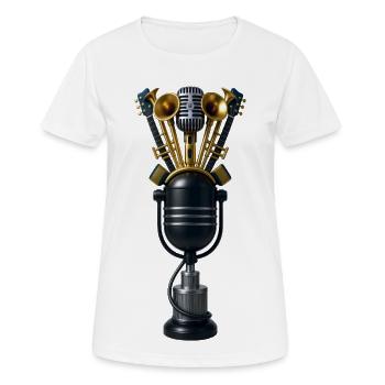 MICRO BAND - sound & vision - Women's Breathable T-Shirt - white - Front - AI Model Female 172 dark (172cm)