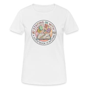 Livres - T-shirt respirant Femme - blanc - Devant - AI Model Female 172 dark (172cm)