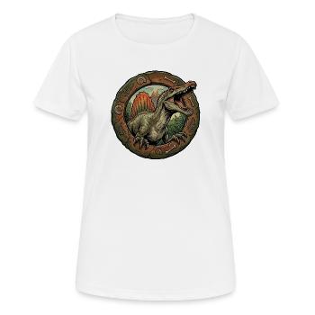 Spinosaurus dans l’Anneau de Pierre - T-shirt respirant Femme - blanc - Devant - AI Model Female 172 dark (172cm)