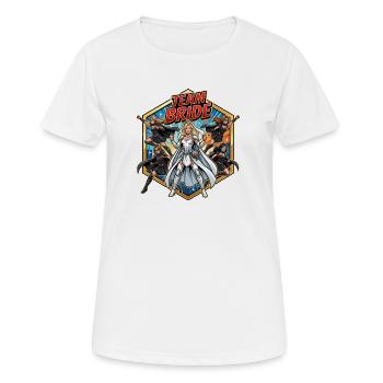 Comic de la Superhéroïne de la Mariée de l’Équipe - T-shirt respirant Femme - blanc - Devant - AI Model Female 172 dark (172cm)