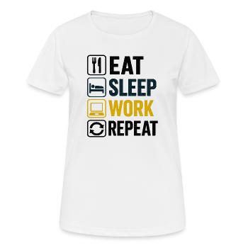 Icônes de répétition de Eat Sleep Work - T-shirt respirant Femme - blanc - Devant - AI Model Female 172 dark (172cm)