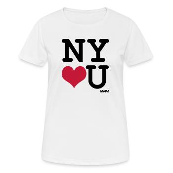 New York loves you - couleurs personnalisables - T-shirt respirant Femme - blanc - Devant - AI Model Female 172 dark (172cm)