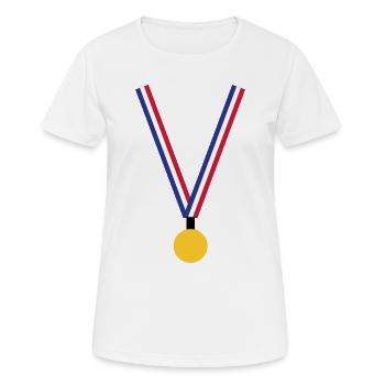 Médaille d'Or - France - T-shirt respirant Femme - blanc - Devant - AI Model Female 172 dark (172cm)