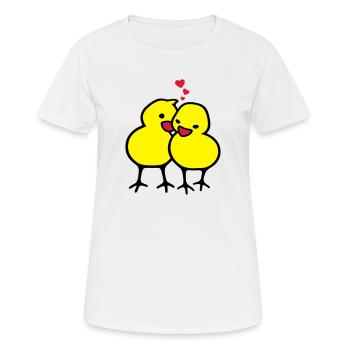 chicks in love (c) - T-shirt respirant Femme - blanc - Devant - AI Model Female 172 dark (172cm)