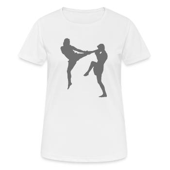 combattant - T-shirt respirant Femme - blanc - Devant - AI Model Female 172 dark (172cm)