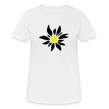 Edelweiss - Frauen T-Shirt atmungsaktiv - Weiß - Vorne - AI Model Female 172 dark (172cm)
