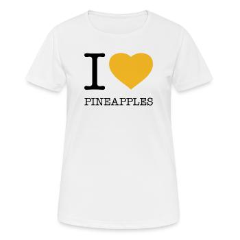 J’AIME LES ANANAS Ananas - T-shirt respirant Femme - blanc - Devant - AI Model Female 172 dark (172cm)