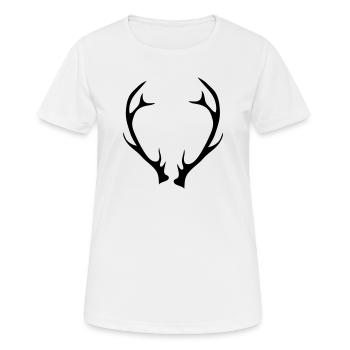 Geweih - Frauen T-Shirt atmungsaktiv - Weiß - Vorne - AI Model Female 172 dark (172cm)