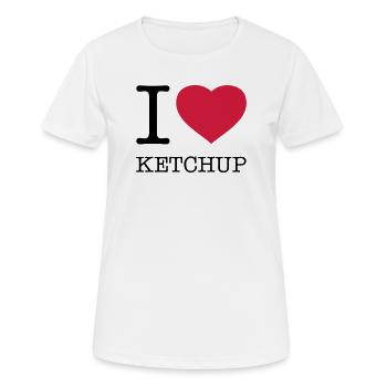 J’ADORE LE KETCHUP - T-shirt respirant Femme - blanc - Devant - AI Model Female 172 dark (172cm)
