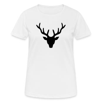 Hirschgeweih - Frauen T-Shirt atmungsaktiv - Weiß - Vorne - AI Model Female 172 dark (172cm)