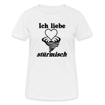 Ich liebe stürmisch Sturm Herz Liebe Geschenk - Frauen T-Shirt atmungsaktiv - Weiß - Vorne - AI Model Female 172 dark (172cm)