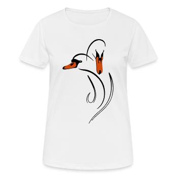 Duo de cygnes amoureux - T-shirt respirant Femme - blanc - Devant - AI Model Female 172 dark (172cm)
