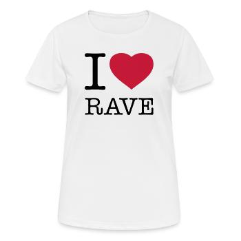 J’AIME RAVE - T-shirt respirant Femme - blanc - Devant - AI Model Female 172 dark (172cm)
