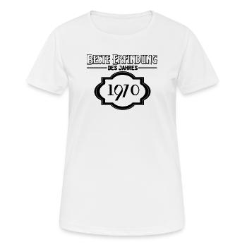 Beste Erfindung des Jahres 1970 Geschenk - Frauen T-Shirt atmungsaktiv - Weiß - Vorne - AI Model Female 172 dark (172cm)
