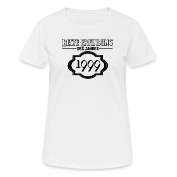 Beste Erfindung des Jahres 1999 Geschenk - Frauen T-Shirt atmungsaktiv - Weiß - Vorne - AI Model Female 172 dark (172cm)