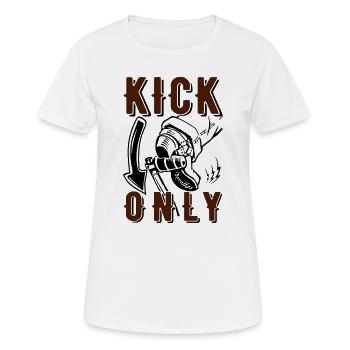 Kick only - Frauen T-Shirt atmungsaktiv - Weiß - Vorne - AI Model Female 172 dark (172cm)