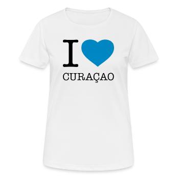 I LOVE CURACAO - T-shirt respirant Femme - blanc - Devant - AI Model Female 172 dark (172cm)