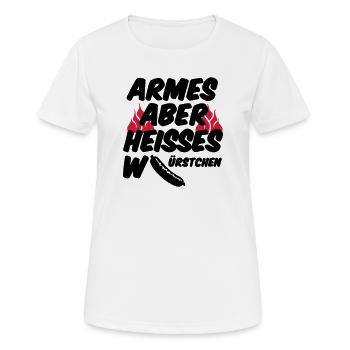 Heisses Würstchen Fleisch Grillen Geschenk Sprüche - Frauen T-Shirt atmungsaktiv - Weiß - Vorne - AI Model Female 172 dark (172cm)