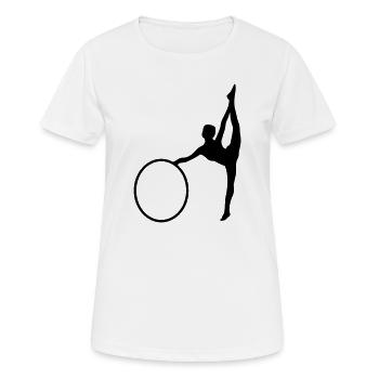 Gymnastique rythmique - T-shirt respirant Femme - blanc - Devant - AI Model Female 172 dark (172cm)