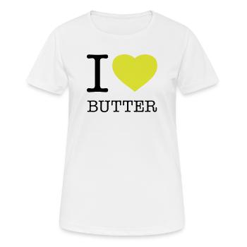 J’ADORE LE BEURRE - T-shirt respirant Femme - blanc - Devant - AI Model Female 172 dark (172cm)