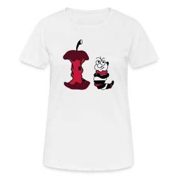 Apfel und Wurm - Frauen T-Shirt atmungsaktiv - Weiß - Vorne - AI Model Female 172 dark (172cm)