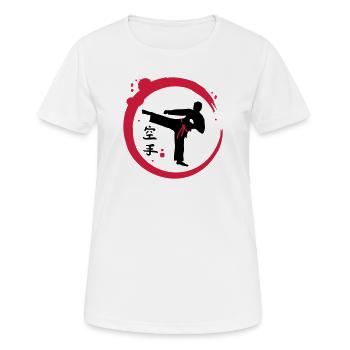 Karaté calligraphie - T-shirt respirant Femme - blanc - Devant - AI Model Female 172 dark (172cm)