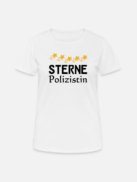 Sterne Polizistin Geschenk - Frauen T-Shirt atmungsaktiv - Weiß