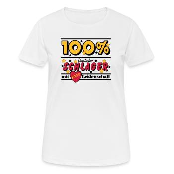 Schlager Party , Schlager Musik , 100% Schlager .. - Frauen T-Shirt atmungsaktiv - Weiß - Vorne - AI Model Female 172 dark (172cm)